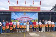 HỘI NÔNG DÂN XÃ HOÀ SƠN TỔ CHỨC GIẢI BÓNG CHUYỀN NAM, CHÀO MỪNG KỶ NIỆM 96 NĂM NGÀY THÀNH LẬP HỘI NÔNG DÂN VIỆT NAM